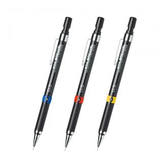 竖条钢夹旋圈科技0.7mm针管2B自动铅笔