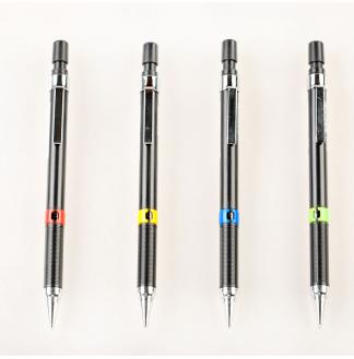 竖条钢夹旋圈科技0.7mm针管2B自动铅笔
