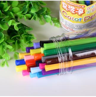 易洗净可水洗六角杆24色筒装彩色水彩笔