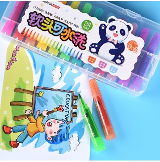 软头可水洗短杆熊猫24色水彩笔(G-05901)