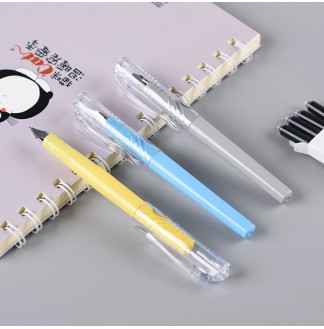 练字书法笔透明短笔杆换墨囊F型套装钢笔(G-67001T)