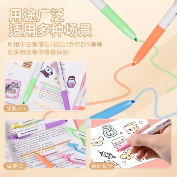 圆球按动荧光色4mm可换芯荧光笔